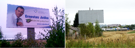 Vagys nušvilpė kandidato į Seimą plakatą