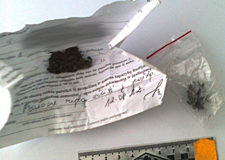 Narkotikai keliavo iš Šiaulių