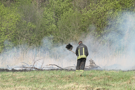 Žolės gaisras pasikėsino į žmogaus gyvybę