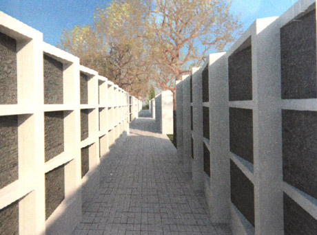 Ryškėja kolumbariumo vaizdas